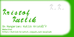 kristof kutlik business card